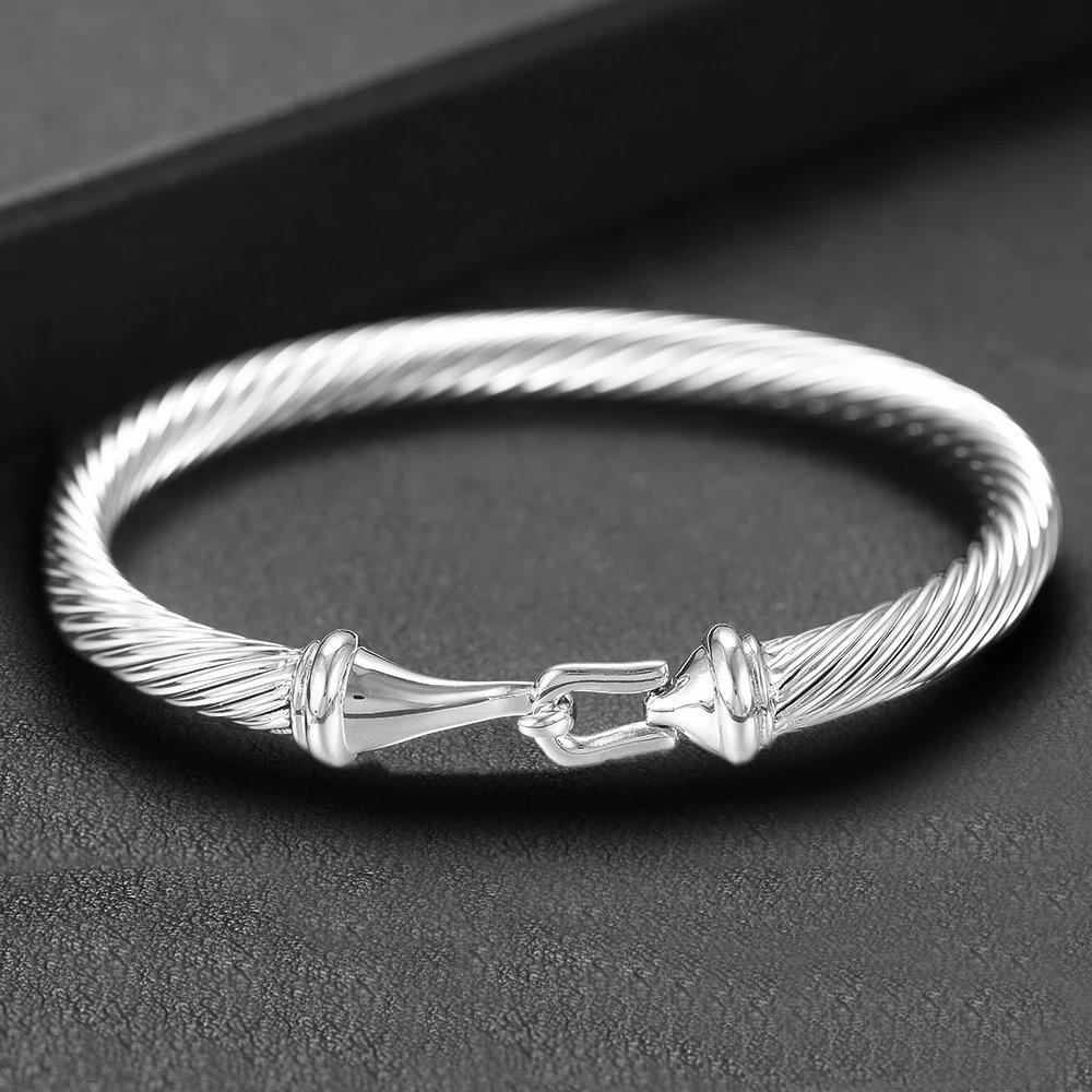 Jewelry 2023 Trendy Luxury Stackable Bangle Cuff For Women Wedding 316L Stainless Steel Bracelets Unique Chain Link Braided