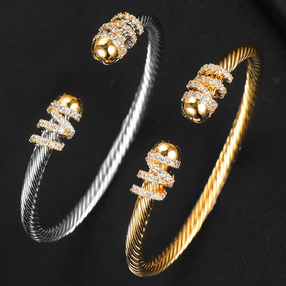 Jewelry 2023 Trendy Luxury Stackable Bangle Cuff For Women Wedding 316L Stainless Steel Bracelets Unique Chain Link Braided