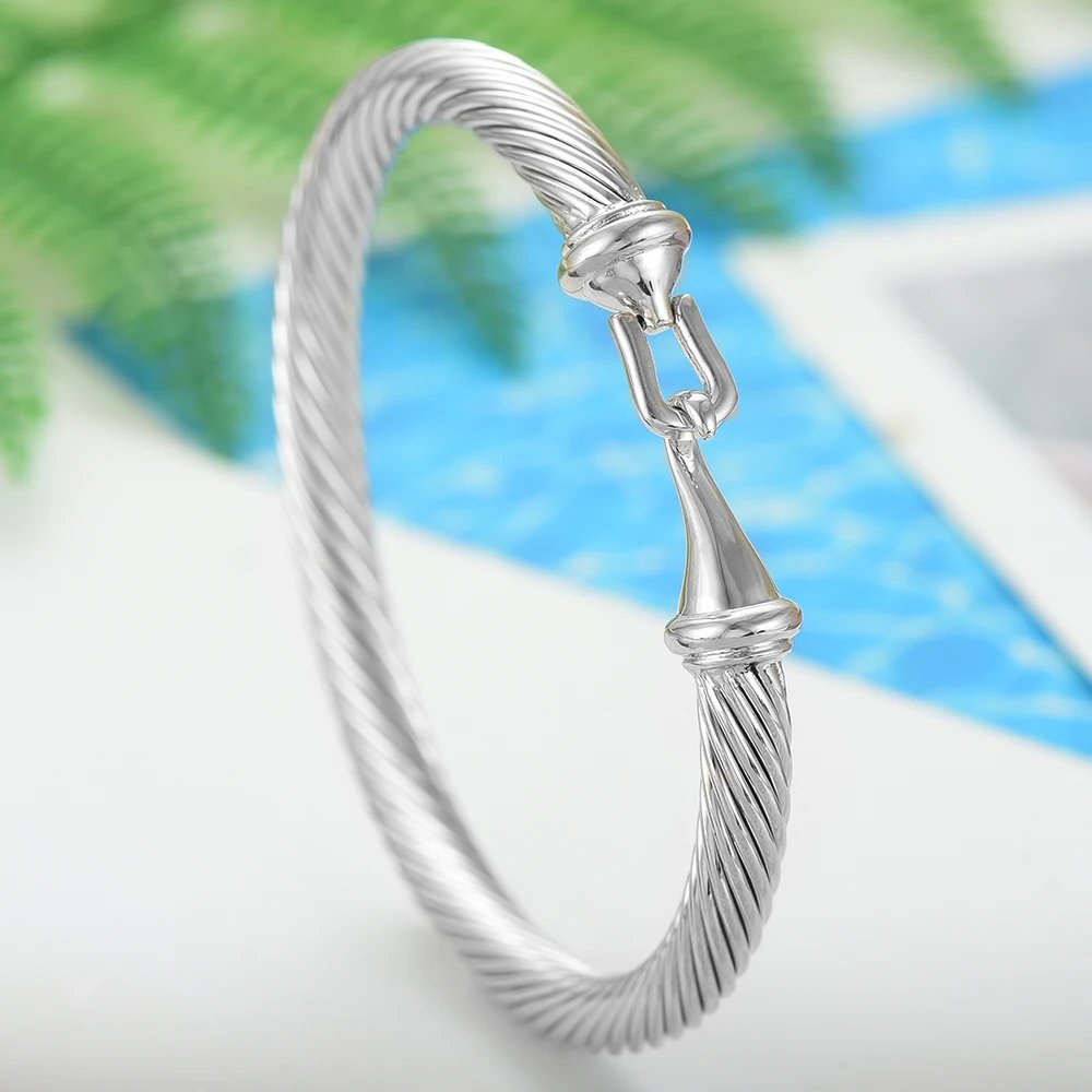 Jewelry 2023 Trendy Luxury Stackable Bangle Cuff For Women Wedding 316L Stainless Steel Bracelets Unique Chain Link Braided