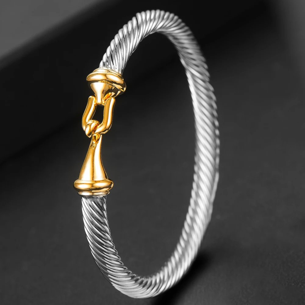 Jewelry 2023 Trendy Luxury Stackable Bangle Cuff For Women Wedding 316L Stainless Steel Bracelets Unique Chain Link Braided