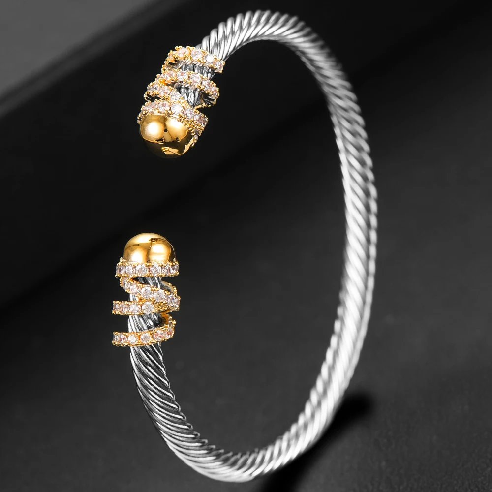 Jewelry 2023 Trendy Luxury Stackable Bangle Cuff For Women Wedding 316L Stainless Steel Bracelets Unique Chain Link Braided