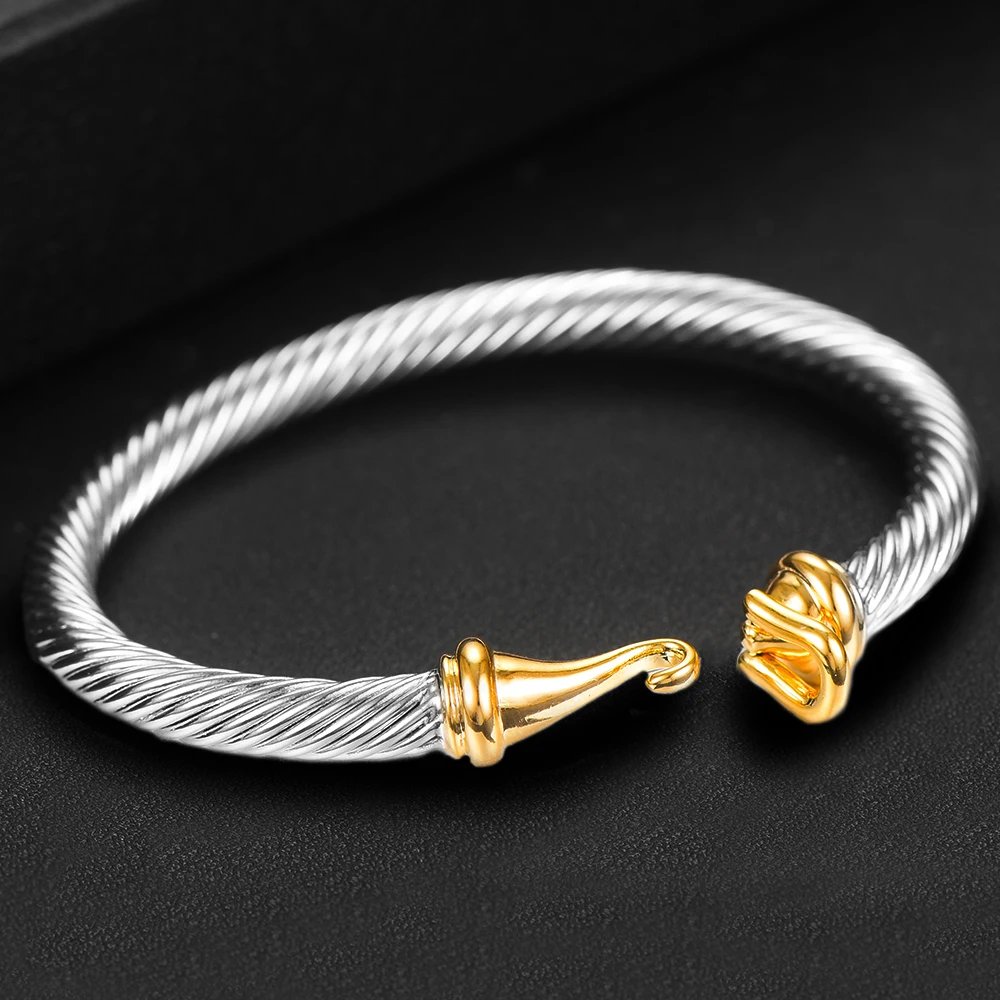 Jewelry 2023 Trendy Luxury Stackable Bangle Cuff For Women Wedding 316L Stainless Steel Bracelets Unique Chain Link Braided