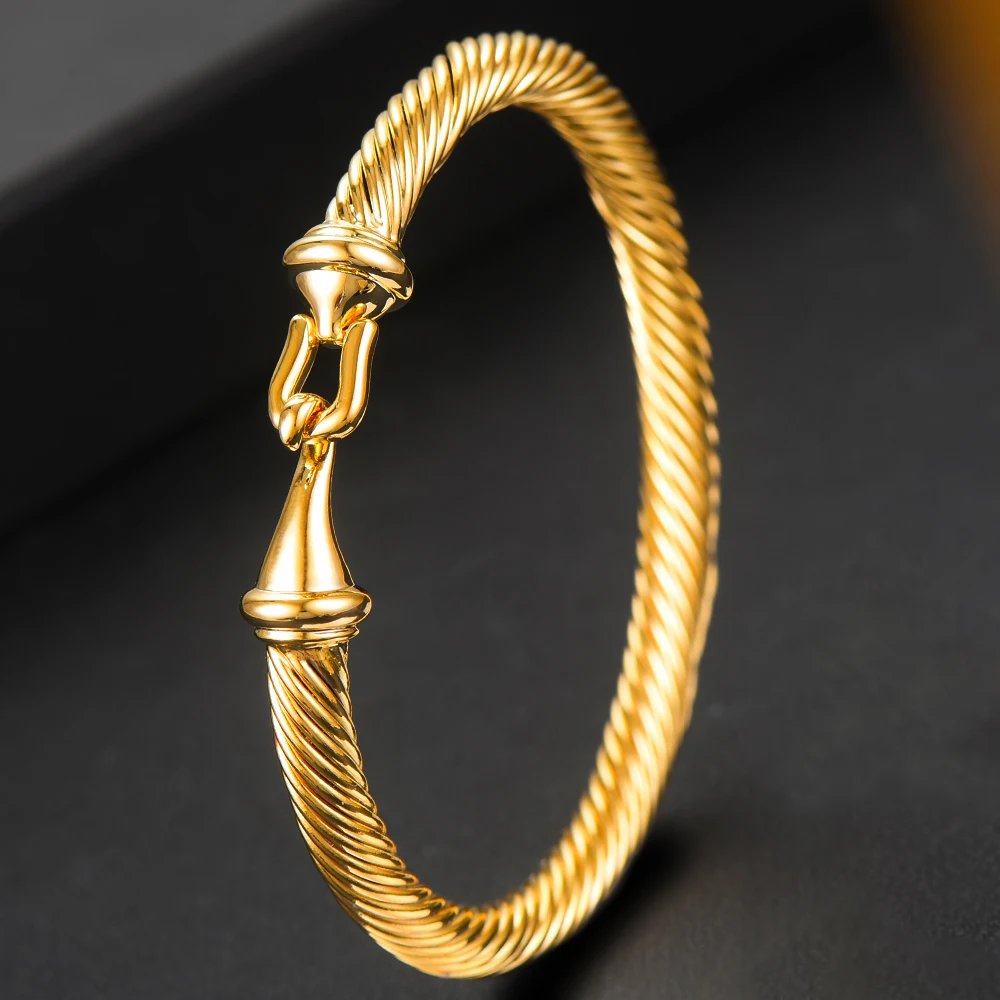 Jewelry 2023 Trendy Luxury Stackable Bangle Cuff For Women Wedding 316L Stainless Steel Bracelets Unique Chain Link Braided