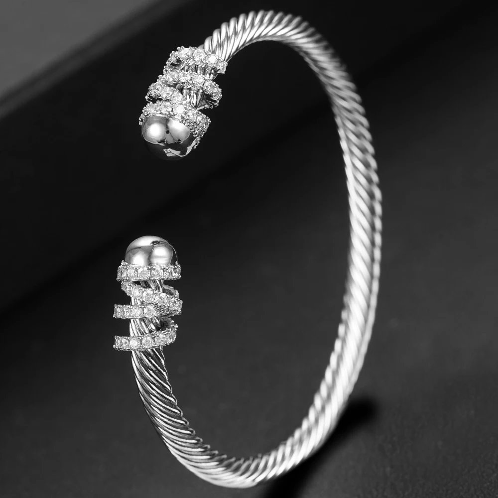 Jewelry 2023 Trendy Luxury Stackable Bangle Cuff For Women Wedding 316L Stainless Steel Bracelets Unique Chain Link Braided
