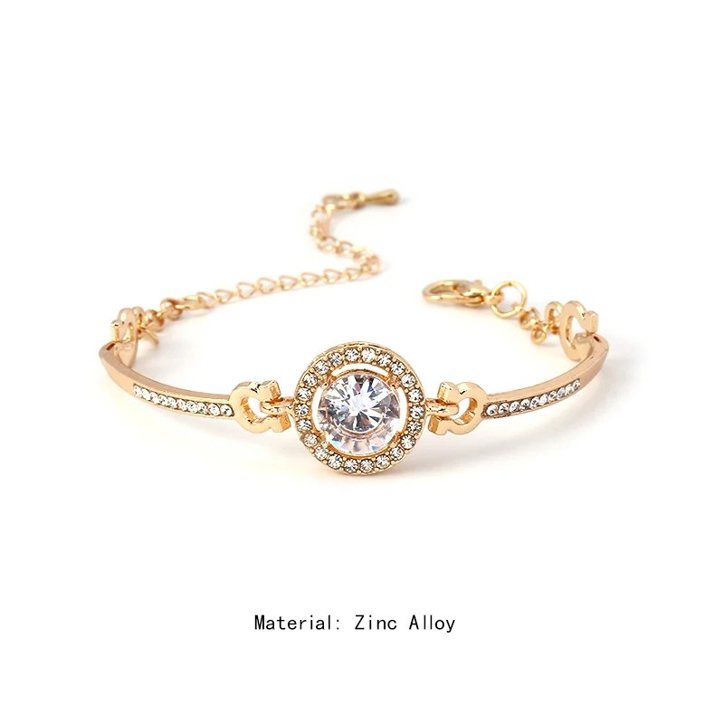 2024 New Hot Selling Stainless Steel Bracelets For Women Open Cuban Chain Charm Zircon Bangle Fashion Trend Hand Jewelry