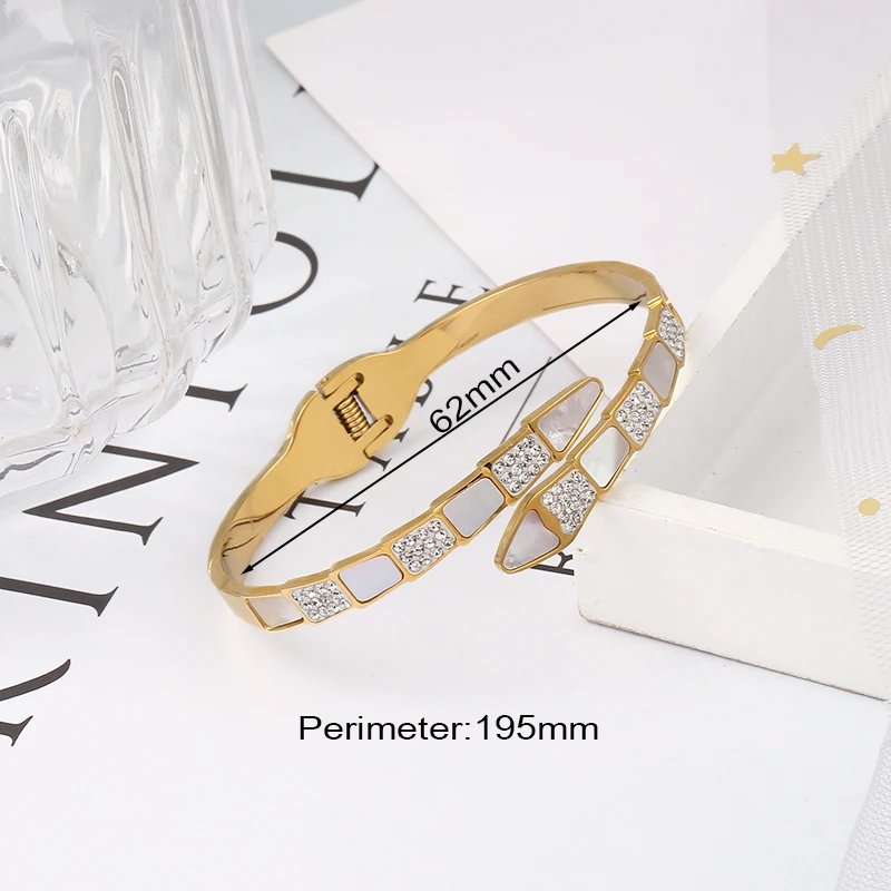 2024 New Hot Selling Stainless Steel Bracelets For Women Open Cuban Chain Charm Zircon Bangle Fashion Trend Hand Jewelry