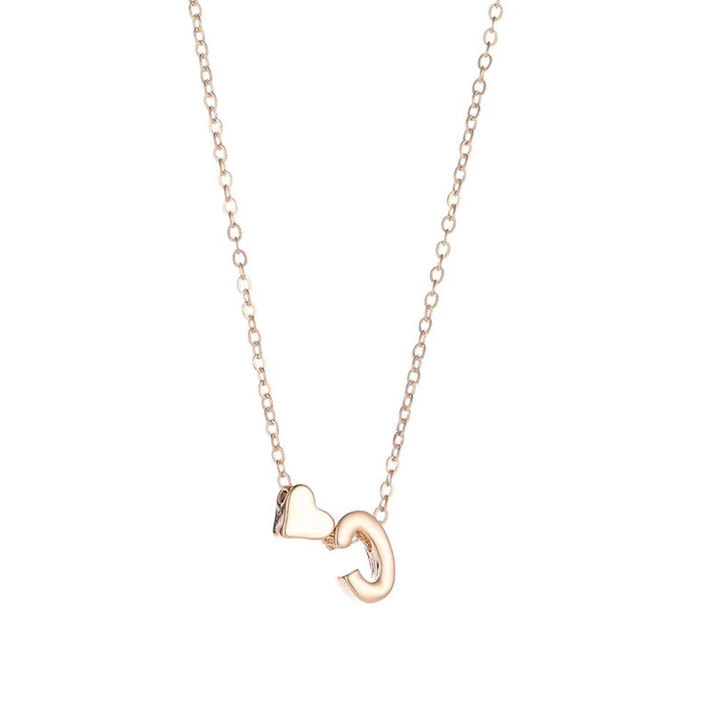 Fashion Tiny Heart Dainty Initial Necklace Gold Silver Color Letter Name Choker Necklace For Women Pendant Jewelry Gift Fashion Tiny Heart Dainty Initial Necklace Gold Silver Color Letter Name Choker Necklace For Women Pendant Jewelry Gift