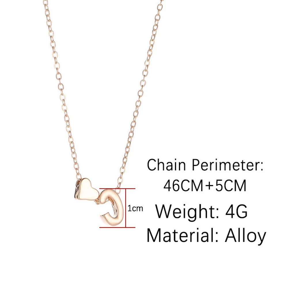 Fashion Tiny Heart Dainty Initial Necklace Gold Silver Color Letter Name Choker Necklace For Women Pendant Jewelry Gift Fashion Tiny Heart Dainty Initial Necklace Gold Silver Color Letter Name Choker Necklace For Women Pendant Jewelry Gift