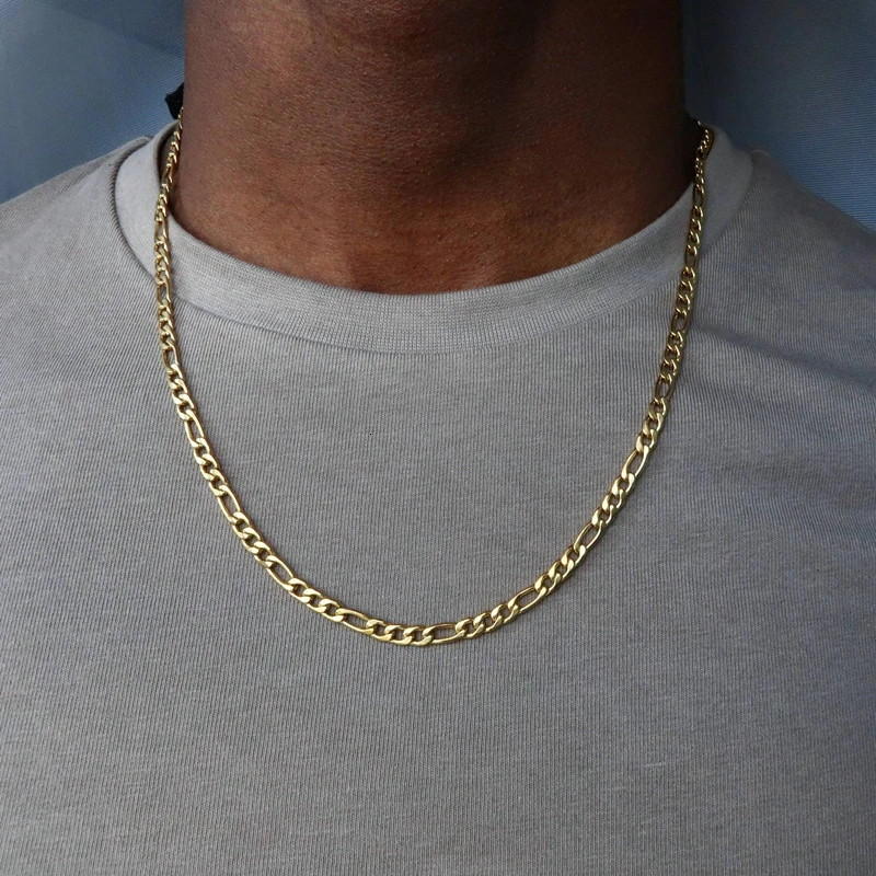 Fashion New Figaro Chain Necklace For Men Punk Silver Color Stainless Steel Long Necklace Men Hip Hop Jewelry Gift Fashion New Figaro Chain Necklace For Men Punk Silver Color Stainless Steel Long Necklace Men Hip Hop Jewelry Gift