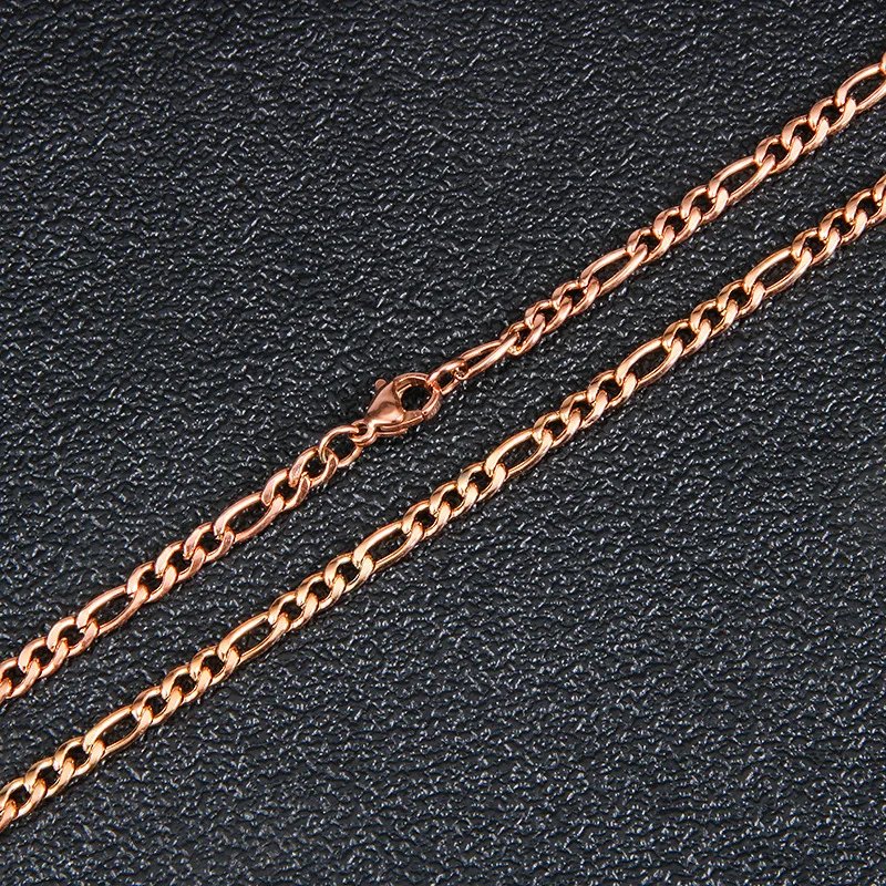 Fashion New Figaro Chain Necklace For Men Punk Silver Color Stainless Steel Long Necklace Men Hip Hop Jewelry Gift