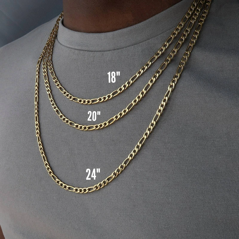 Fashion New Figaro Chain Necklace For Men Punk Silver Color Stainless Steel Long Necklace Men Hip Hop Jewelry Gift Fashion New Figaro Chain Necklace For Men Punk Silver Color Stainless Steel Long Necklace Men Hip Hop Jewelry Gift