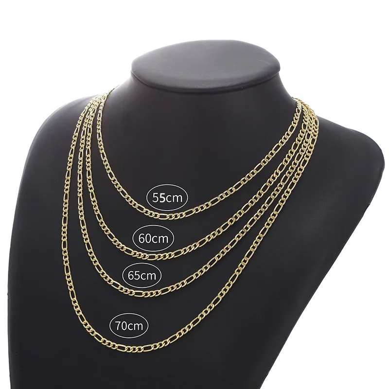 Fashion New Figaro Chain Necklace For Men Punk Silver Color Stainless Steel Long Necklace Men Hip Hop Jewelry Gift Fashion New Figaro Chain Necklace For Men Punk Silver Color Stainless Steel Long Necklace Men Hip Hop Jewelry Gift