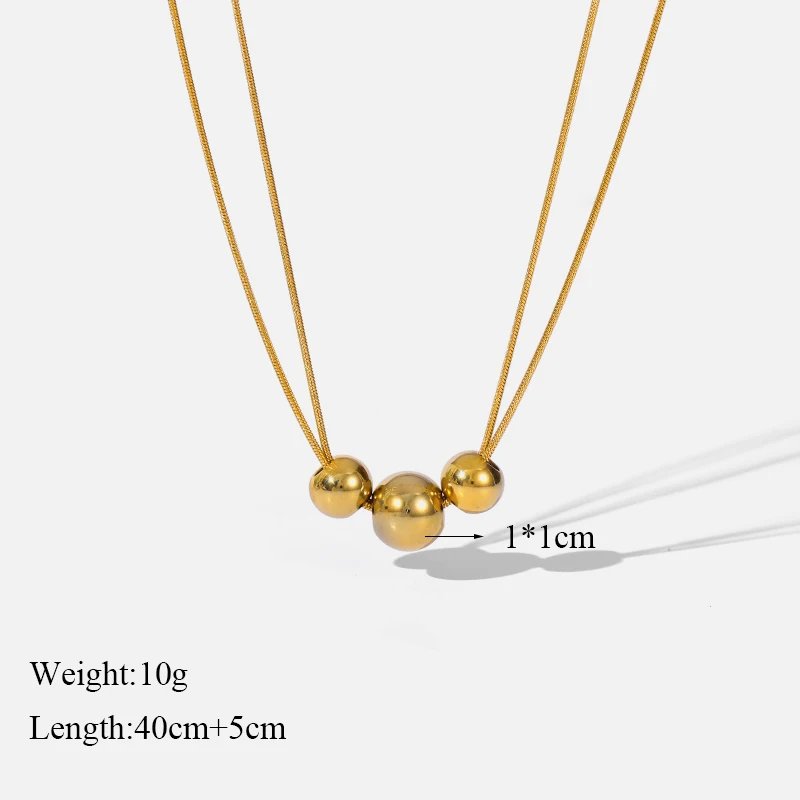 316L Stainless Steel Gold Color Hollow Ball Beads Pendant Necklace For Women Non-fading Choker Jewelry Girls Gifts Party