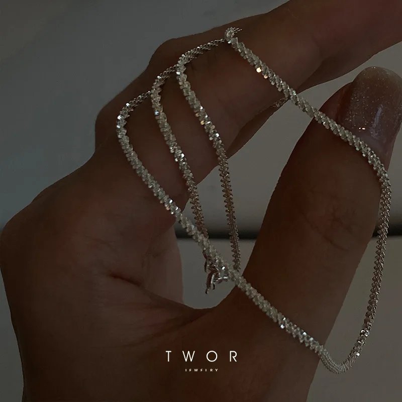Popular Sparkling Necklace For Women Clavicle Chain Choker Silver Color Fashion Jewelry Wedding Party Birthday Gift Popular Sparkling Necklace For Women Clavicle Chain Choker Silver Color Fashion Jewelry Wedding Party Birthday Gift