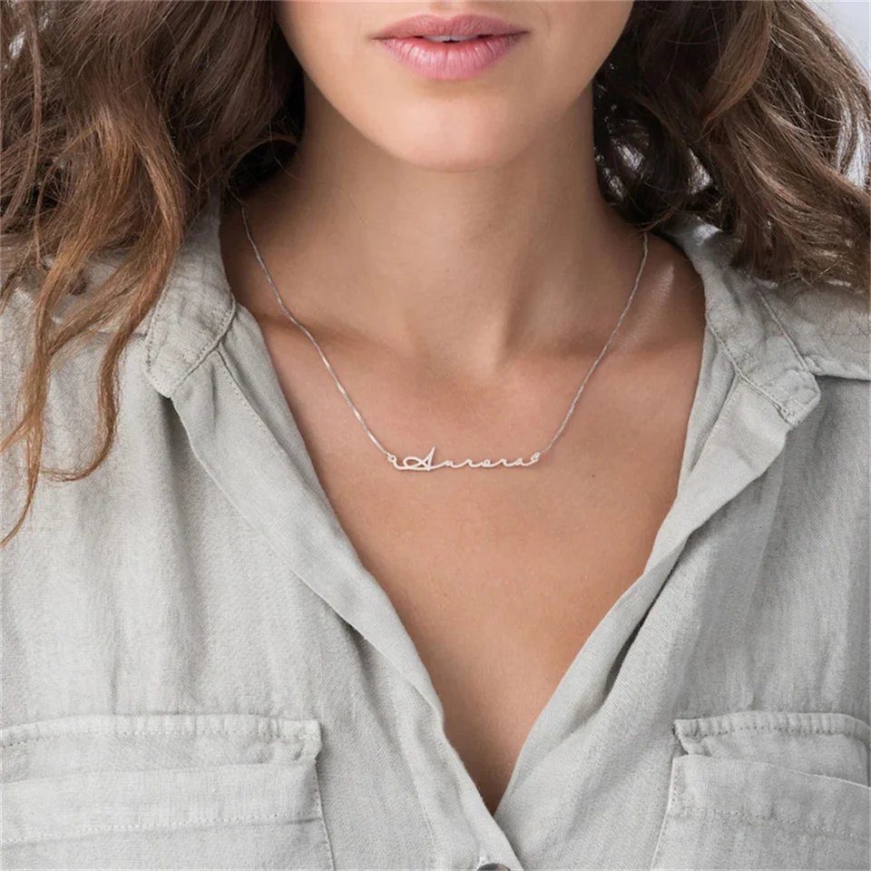 Custom Name Necklace For Women  Any Font with Box Chain Gold Nameplate Necklace Best Friend  Perfect Birthday Gift Choker 2023