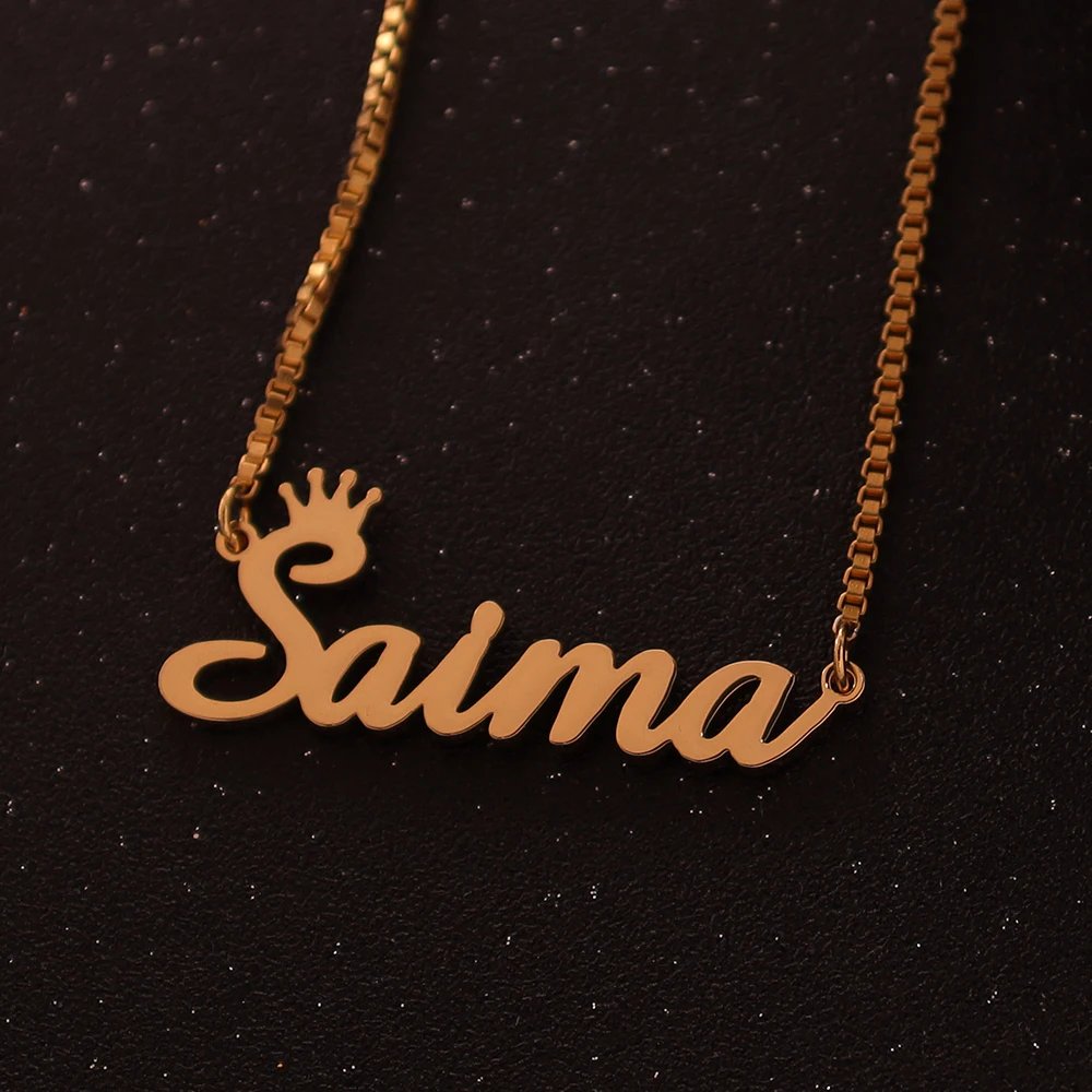 Custom Name Necklace For Women  Any Font with Box Chain Gold Nameplate Necklace Best Friend  Perfect Birthday Gift Choker 2023