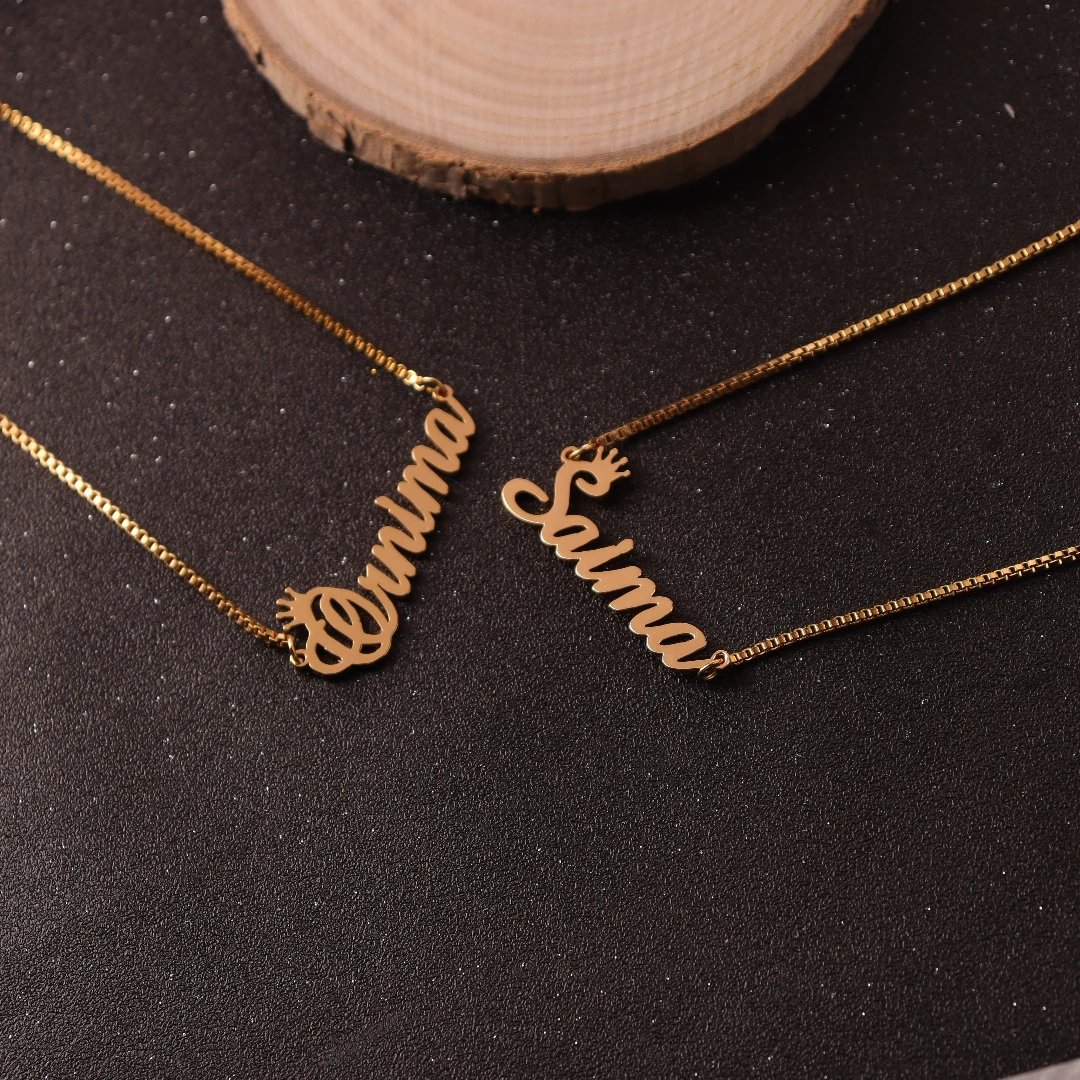 Custom Name Necklace For Women  Any Font with Box Chain Gold Nameplate Necklace Best Friend  Perfect Birthday Gift Choker 2023