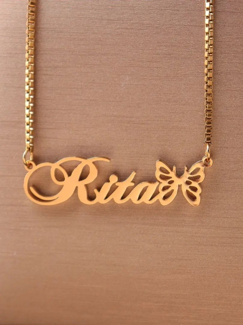 Custom Name Necklace For Women  Any Font with Box Chain Gold Nameplate Necklace Best Friend  Perfect Birthday Gift Choker 2023