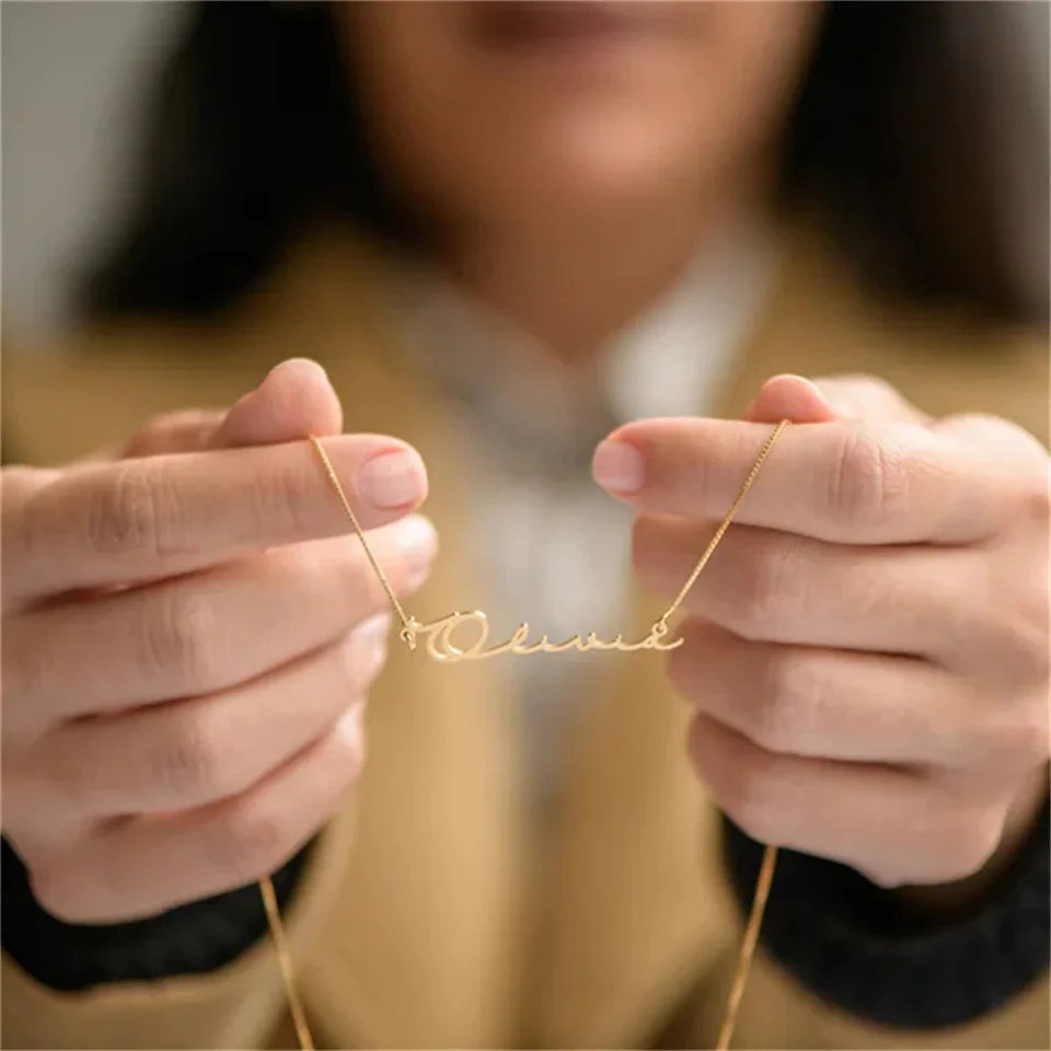 Custom Name Necklace For Women  Any Font with Box Chain Gold Nameplate Necklace Best Friend  Perfect Birthday Gift Choker 2023