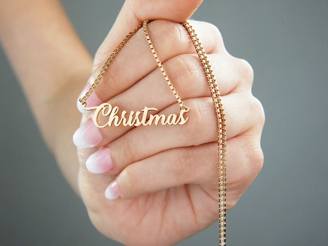 Custom Name Necklace For Women  Any Font with Box Chain Gold Nameplate Necklace Best Friend  Perfect Birthday Gift Choker 2023