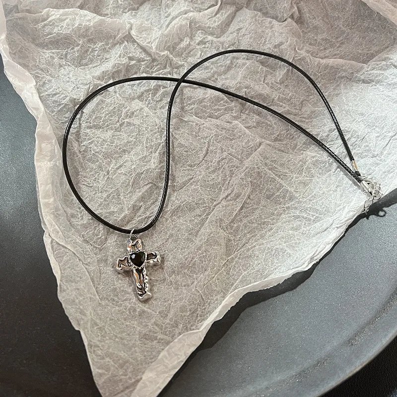 Vintage Fashion Leather rope Star Pendant Necklace For Women Men Antique Silver Color Jewelry Accessories Y2k Aesthetic Vintage Fashion Leather rope Star Pendant Necklace For Women Men Antique Silver Color Jewelry Accessories Y2k Aesthetic