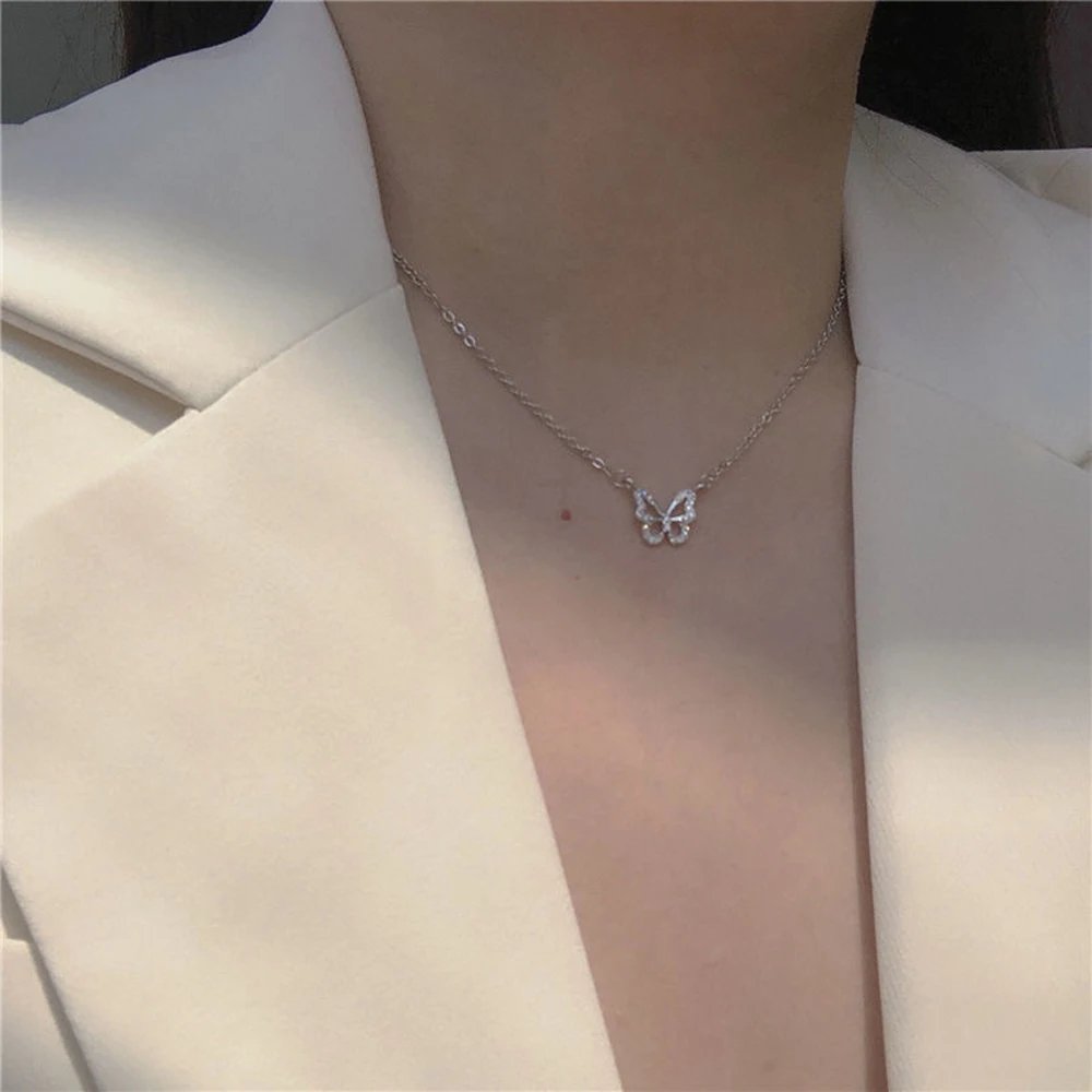 2023 Simple Double Layer Star Moon Charm  Multilayered Necklace Delicate Clavicle Chain Zircon For Women Fashion Jewelry