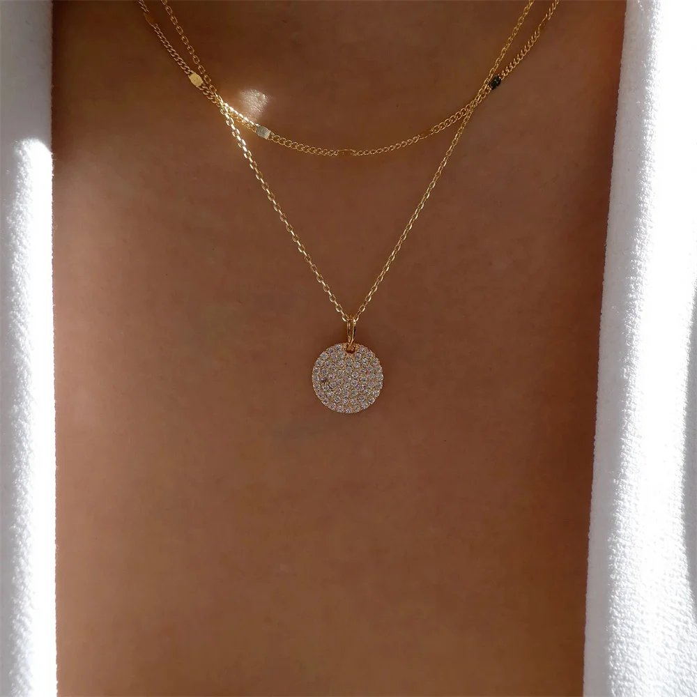 Bls-miracle Fashion Gold Color Heart-Shaped Necklace For Women Trendy Multi-Layer Pendant Necklaces Set Jewelry Gifts