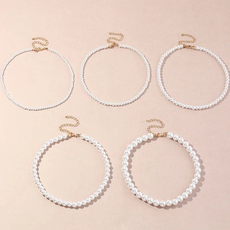 Vintage Style Simple 6MM Pearl Chain Choker Necklace For Women Wedding Love Shell Pendant Necklace Fashion Jewelry Wholesale Vintage Style Simple 6MM Pearl Chain Choker Necklace For Women Wedding Love Shell Pendant Necklace Fashion Jewelry Wholesale