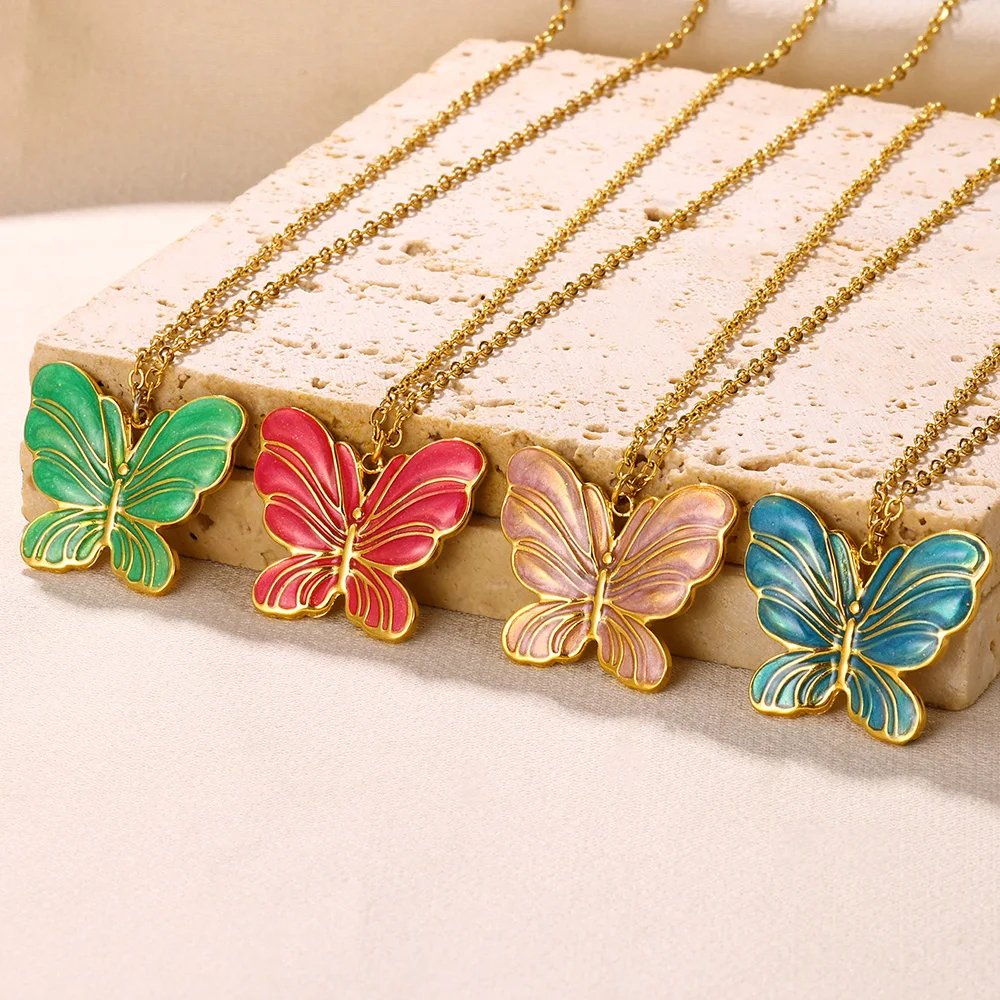 Stainless Steel Love Heart Necklace For Women 2023 New Trendy Lip Chain Simple Pendant Necklace Jewelry free shipping