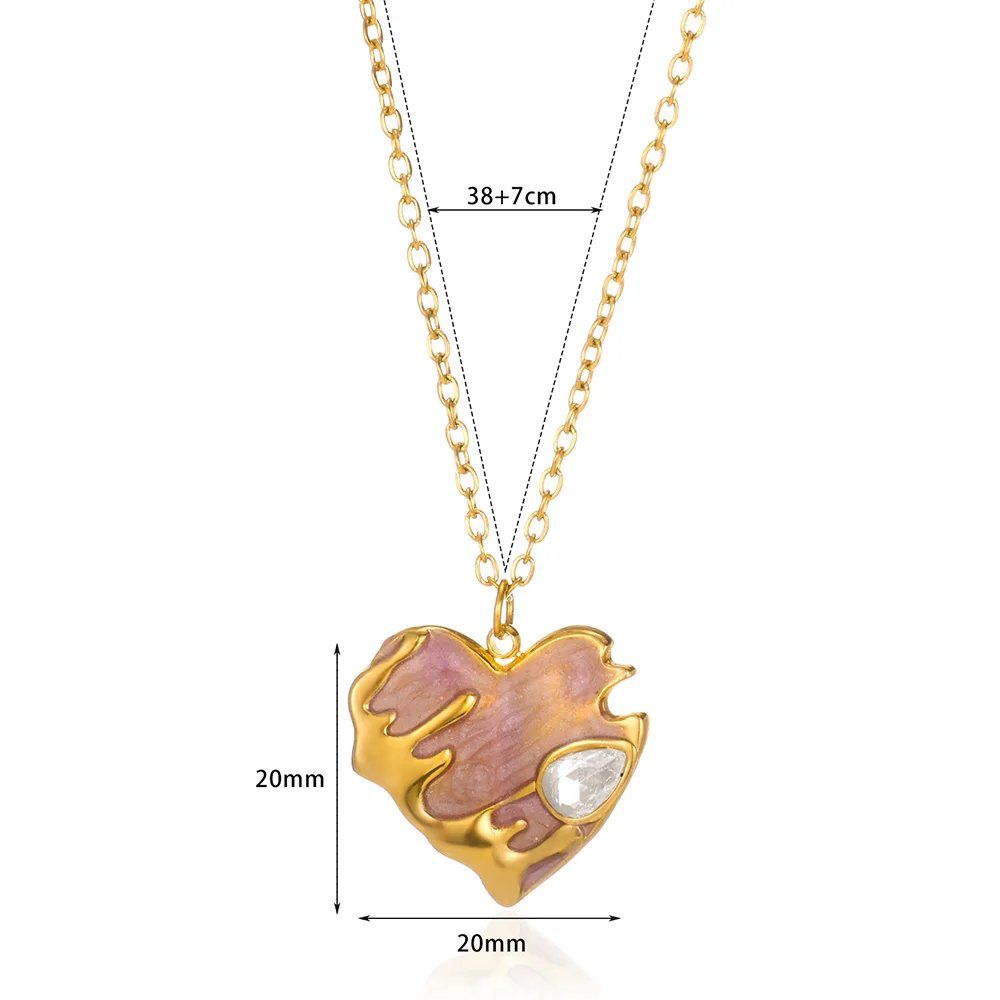 Stainless Steel Love Heart Necklace For Women 2023 New Trendy Lip Chain Simple Pendant Necklace Jewelry free shipping