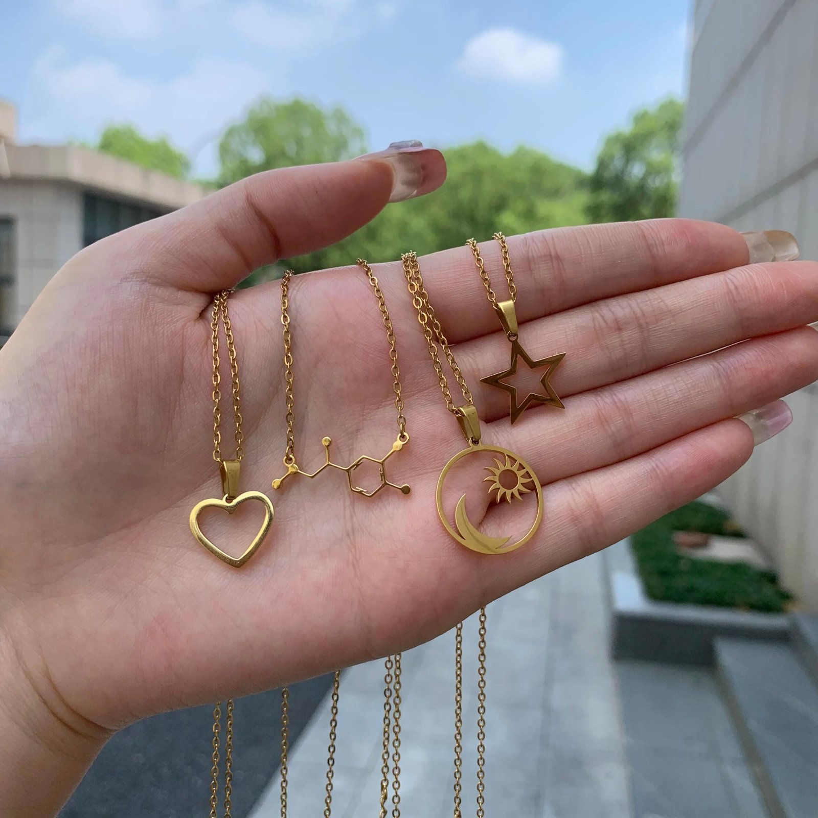 Stainless Steel Love Heart Necklace For Women 2023 New Trendy Lip Chain Simple Pendant Necklace Jewelry free shipping