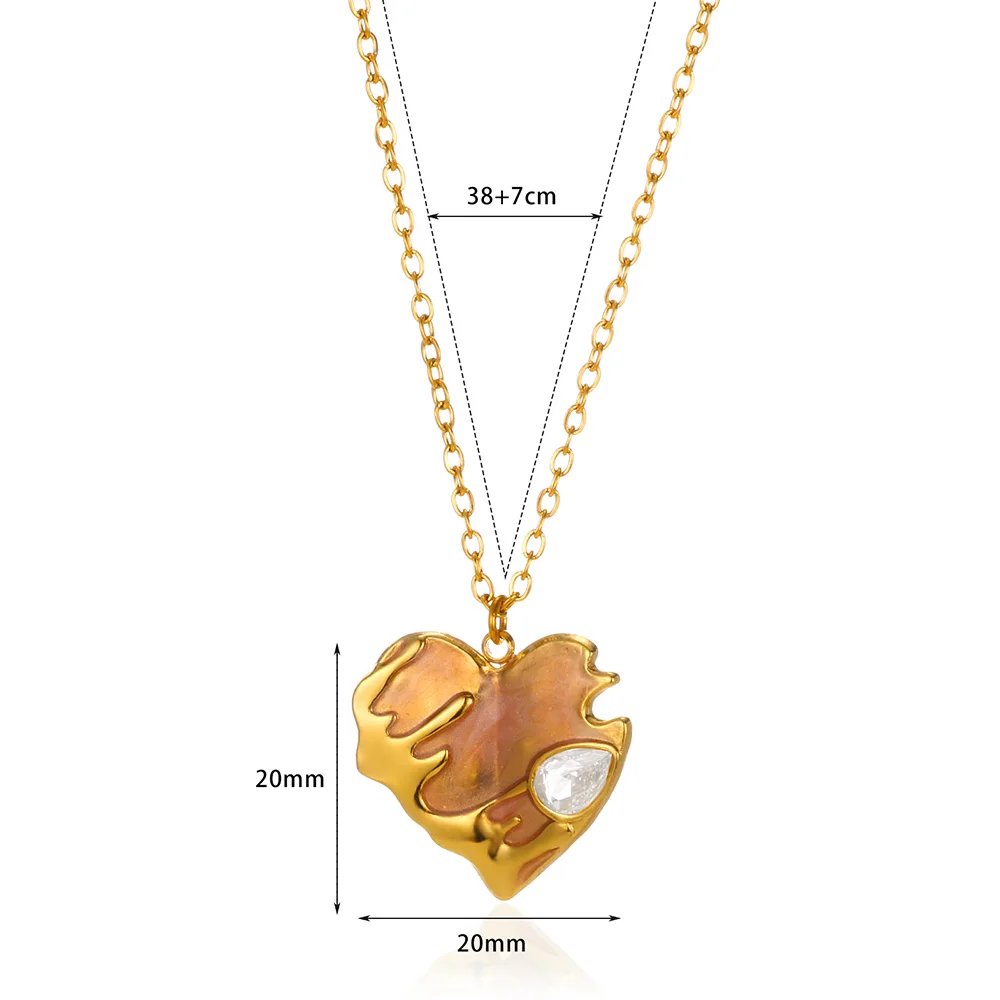 Stainless Steel Love Heart Necklace For Women 2023 New Trendy Lip Chain Simple Pendant Necklace Jewelry free shipping