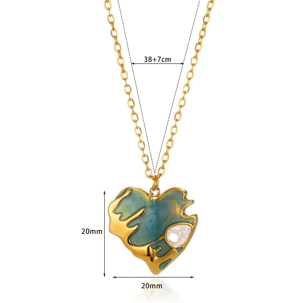 Stainless Steel Love Heart Necklace For Women 2023 New Trendy Lip Chain Simple Pendant Necklace Jewelry free shipping