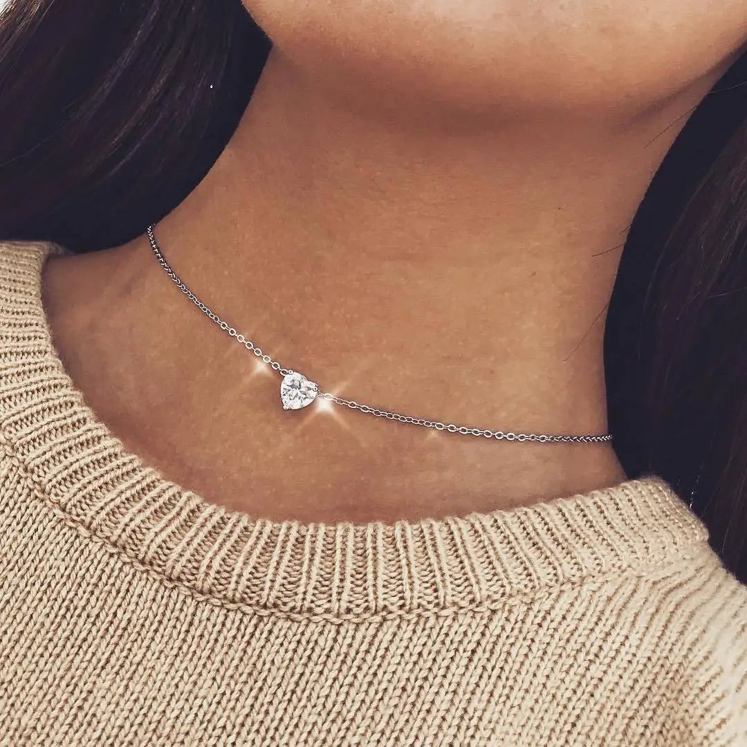 New Double Layer Necklace For Women Imitation Pearl Crystal Heart Pendant Chokers Necklaces Girls Gift Bohemia Cheap Jewelry New Double Layer Necklace For Women Imitation Pearl Crystal Heart Pendant Chokers Necklaces Girls Gift Bohemia Cheap Jewelry