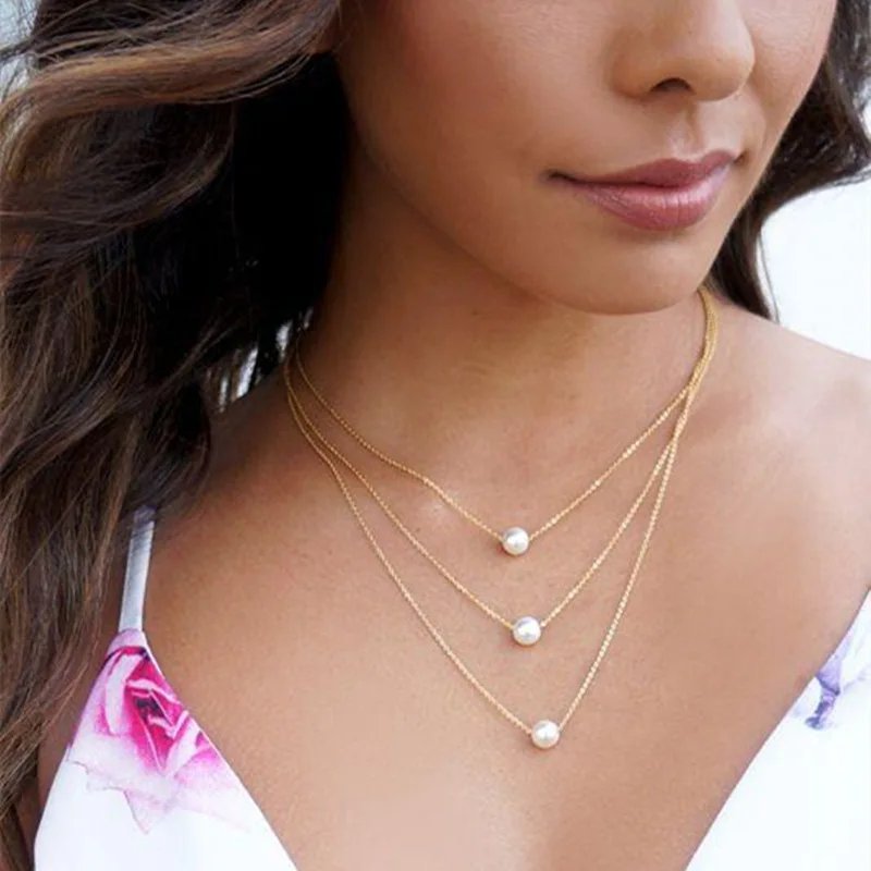 New Double Layer Necklace For Women Imitation Pearl Crystal Heart Pendant Chokers Necklaces Girls Gift Bohemia Cheap Jewelry New Double Layer Necklace For Women Imitation Pearl Crystal Heart Pendant Chokers Necklaces Girls Gift Bohemia Cheap Jewelry