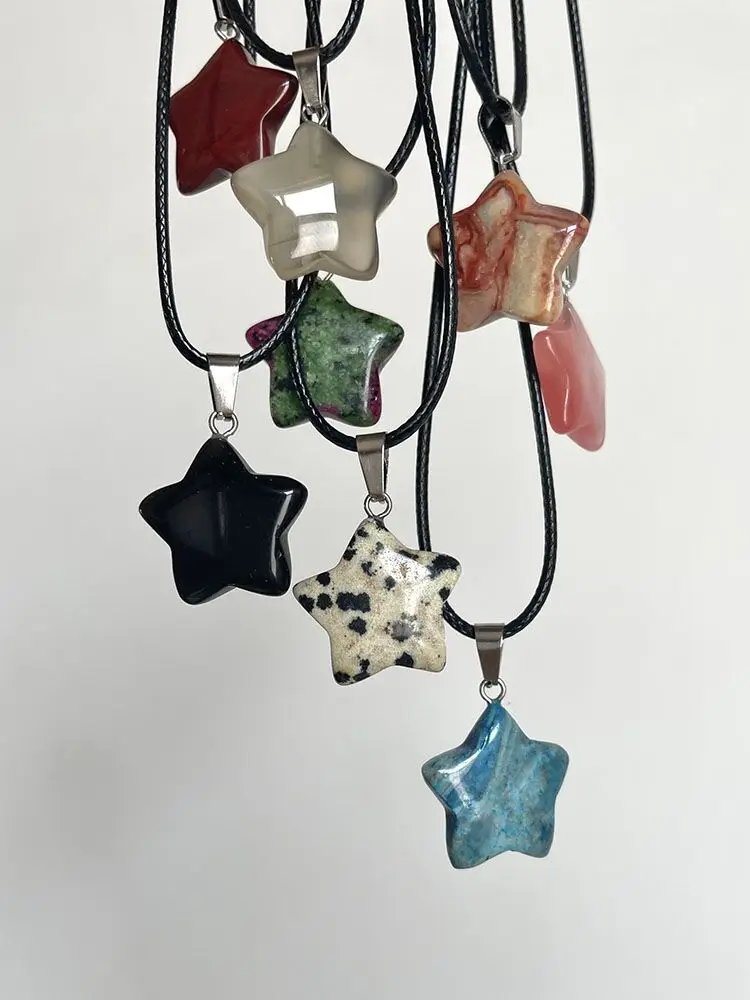 Natural Stone Hexagon Pendant Necklace Crystal Rose Quartz Opal Star for Women Fluorite Lapis Bullet Pendulum Trend Jewelry Gift Natural Stone Hexagon Pendant Necklace Crystal Rose Quartz Opal Star for Women Fluorite Lapis Bullet Pendulum Trend Jewelry Gift
