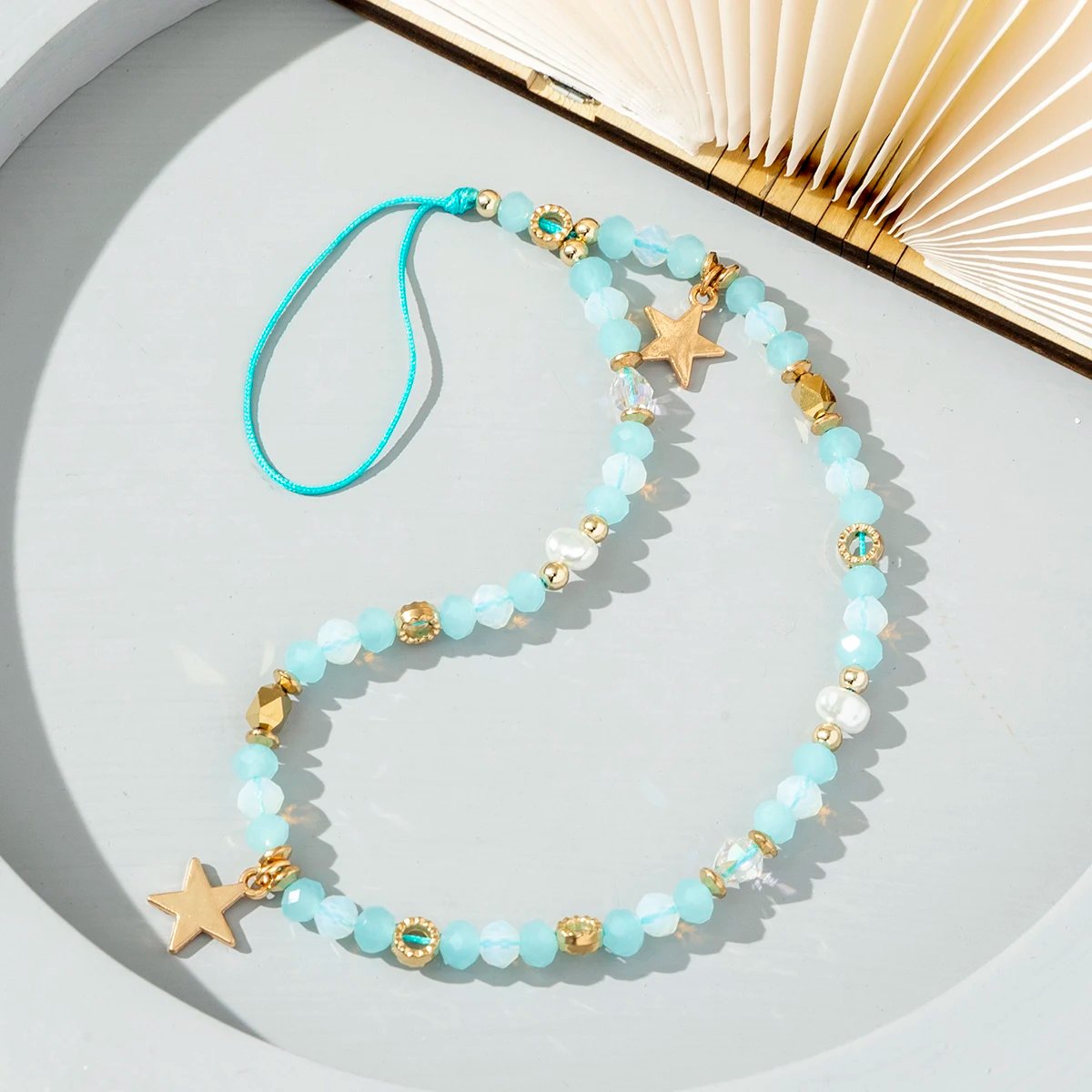 Fashion Acrylic Mobile Phone Chain Five-Pointed Star Pendant Beaded Telephone Lanyard Cellphone Hanging Rope For Women Jewelry