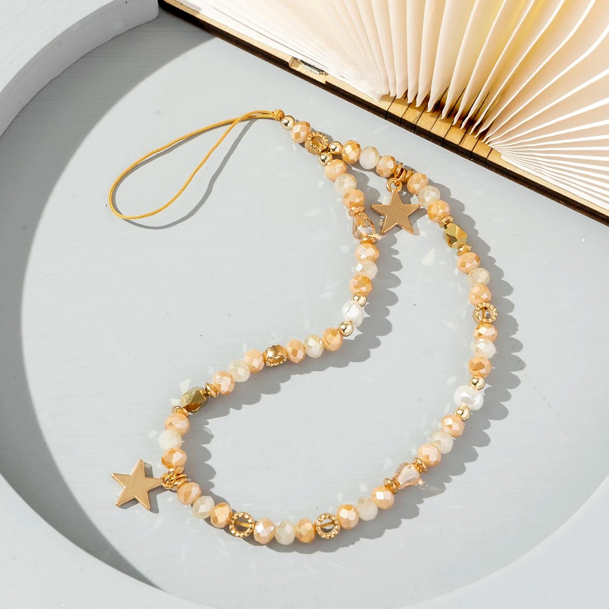 Fashion Acrylic Mobile Phone Chain Five-Pointed Star Pendant Beaded Telephone Lanyard Cellphone Hanging Rope For Women Jewelry
