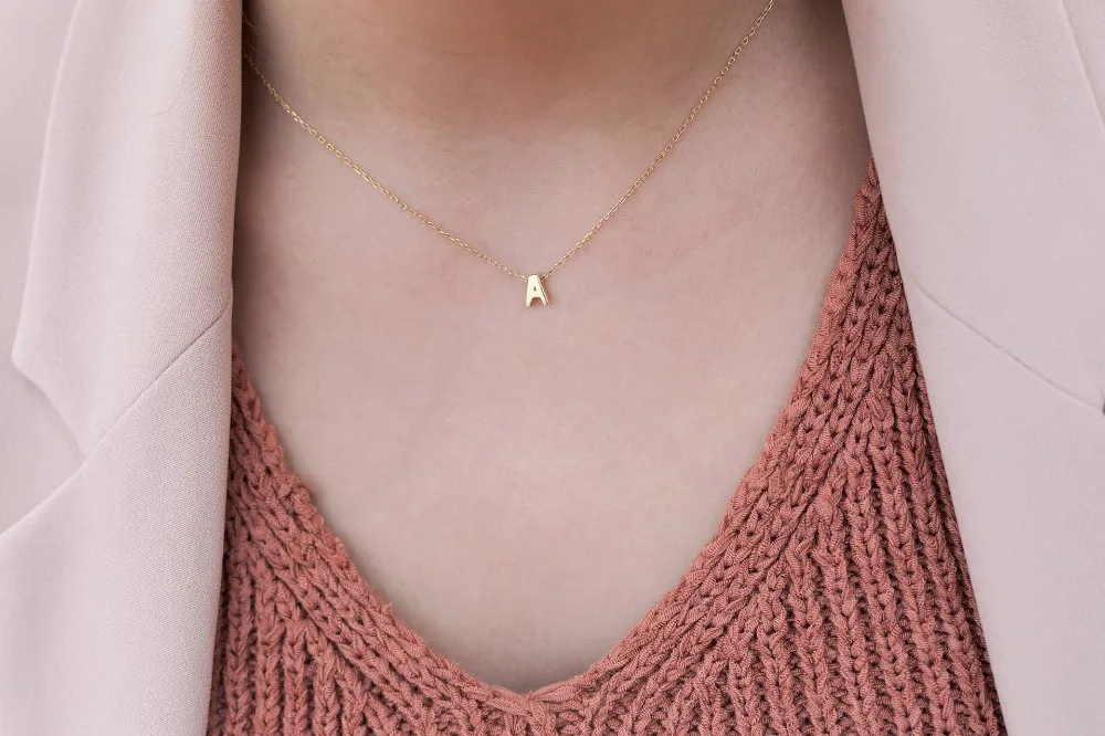 Necklaces for Women Chain Initial Charms Necklace Pendant Metal Letters for Jewelry Cut Letters Single Name Necklaces Necklaces for Women Chain Initial Charms Necklace Pendant Metal Letters for Jewelry Cut Letters Single Name Necklaces
