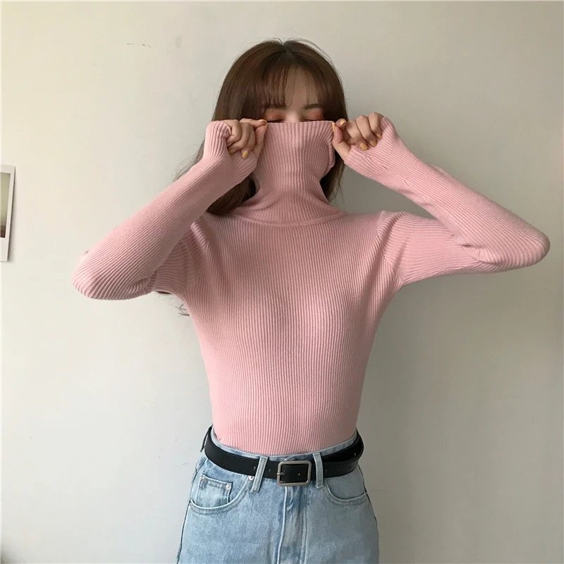 Women Fall Turtleneck Sweater Knitted Soft Pullovers Cashmere Jumpers Basic Soft Sweaters For Women 2023 Autumn Winter