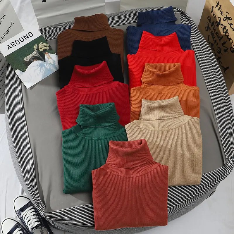 Women Fall Turtleneck Sweater Knitted Soft Pullovers Cashmere Jumpers Basic Soft Sweaters For Women 2023 Autumn Winter
