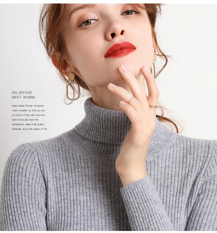 Women Fall Turtleneck Sweater Knitted Soft Pullovers Cashmere Jumpers Basic Soft Sweaters For Women 2023 Autumn Winter