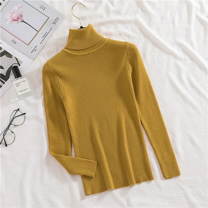 Women Fall Turtleneck Sweater Knitted Soft Pullovers Cashmere Jumpers Basic Soft Sweaters For Women 2023 Autumn Winter