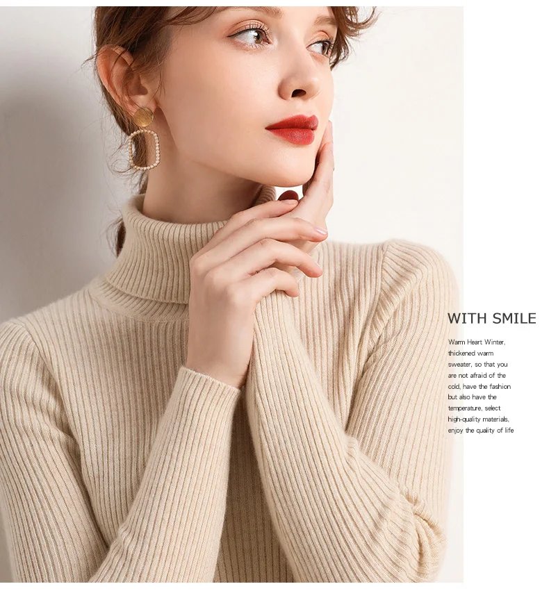 Women Fall Turtleneck Sweater Knitted Soft Pullovers Cashmere Jumpers Basic Soft Sweaters For Women 2023 Autumn Winter