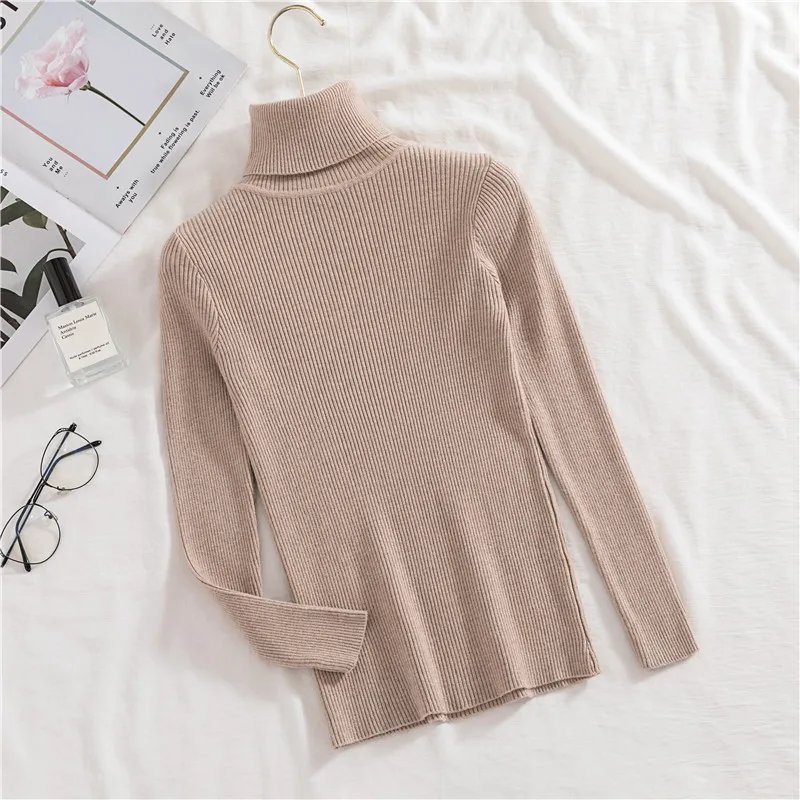 Women Fall Turtleneck Sweater Knitted Soft Pullovers Cashmere Jumpers Basic Soft Sweaters For Women 2023 Autumn Winter