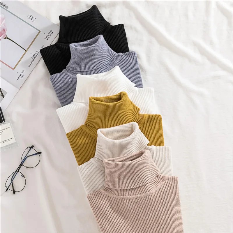 Women Fall Turtleneck Sweater Knitted Soft Pullovers Cashmere Jumpers Basic Soft Sweaters For Women 2023 Autumn Winter