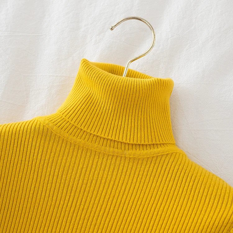 Croysier Turtleneck Women Autumn Winter Pullover Sweater Basic Casual Slim Stretch Soft Ribbed Knitted Top Woman Sweaters 2023