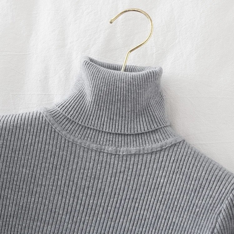 Croysier Turtleneck Women Autumn Winter Pullover Sweater Basic Casual Slim Stretch Soft Ribbed Knitted Top Woman Sweaters 2023