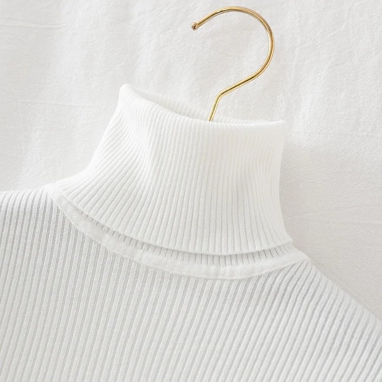 Croysier Turtleneck Women Autumn Winter Pullover Sweater Basic Casual Slim Stretch Soft Ribbed Knitted Top Woman Sweaters 2023