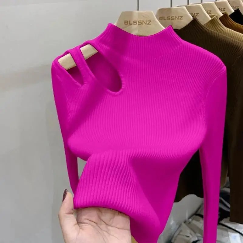 Turtleneck Knitted Women Sweater Ribbed Pullovers Autumn Winter Basic Women Sweaters Fit Soft Warm Tops Turtleneck Knitted Women Sweater Ribbed Pullovers Autumn Winter Basic Women Sweaters Fit Soft Warm Tops